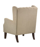 Irwin Beige Linen Button Tufted Wingback Chair