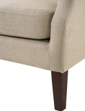 Irwin Beige Linen Button Tufted Wingback Chair