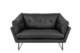 Karla Black PU Leather Contemporary Loveseat and Ottoman