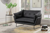 Karla Black PU Leather Contemporary Loveseat and Ottoman