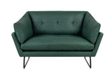 Karla Green PU Leather Contemporary Loveseat and Ottoman