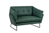 Karla Green PU Leather Contemporary Loveseat and Ottoman