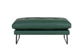 Karla Green PU Leather Contemporary Loveseat and Ottoman