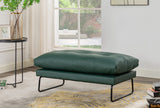 Karla Green PU Leather Contemporary Loveseat and Ottoman