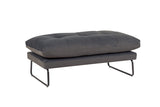 Karla Dark Gray Velvet Contemporary Loveseat and Ottoman