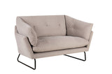 Karla Gray Velvet Contemporary Loveseat and Ottoman