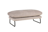 Karla Gray Velvet Contemporary Loveseat and Ottoman