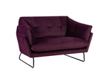 Karla Purple Velvet Contemporary Loveseat and Ottoman