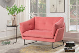 Karla Pink Velvet Contemporary Loveseat