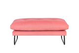 Karla Pink Velvet Contemporary Ottoman