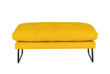 Karla Yellow Velvet Contemporary Loveseat and Ottoman