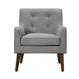 Ryder Mid Century Modern Steel Gray Woven Fabric Tufted Armchair