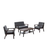 Bahamas Espresso Coffee Table Loveseat and 2 Chair Set