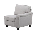 Leo Light Gray Linen 3Pc Sectional Sofa Chaise