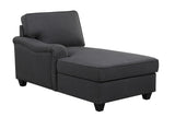 Leo Dark Gray Linen Double Chaise 4Pc Modular Sectional Sofa