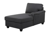 Leo Dark Gray Linen Double Chaise 4Pc Modular Sectional Sofa