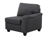 Leo Dark Gray Linen 3Pc Sectional Sofa Chaise