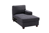 Jocelyn Dark Gray Woven 8Pc Modular L-Shape Sectional Sofa Chaise and Ottoman