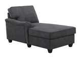 Leo Dark Gray Woven 8Pc Modular L-Shape Sectional Sofa Chaise and Ottoman