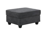 Leo Dark Gray Woven 6 Seater Sofa and Ottoman