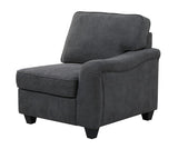 Leo Dark Gray Woven 5 Seater Sofa and Ottoman