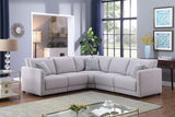 Penelope Light Gray Linen Fabric Reversible L-Shape Sectional Sofa with Pillows