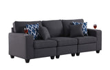 Cooper Dark Gray Linen Sofa with Cupholder