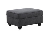 Cooper Stone Gray Woven Fabric 4-Seater Sofa with Ottoman and Cupholder