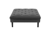 Mary Dark Gray Velvet Tufted Sofa Chaise Chair Ottoman Living Room Set With 6 Accent Pillows