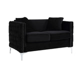 Bayberry Black Velvet Sofa Loveseat Living Room Set