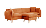 Brayden Orange Fabric Sectional Sofa Chaise