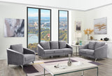 Sofia Gray Velvet Modern Chic Loveseat Couch