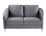 Sofia Gray Velvet Modern Chic Loveseat Couch