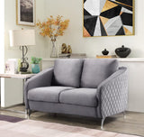 Sofia Gray Velvet Modern Chic Loveseat Couch