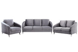 Sofia Gray Velvet Fabric Sofa Loveseat Chair Living Room Set