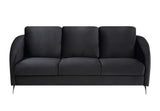 Sofia Black Velvet Fabric Sofa Loveseat Chair Living Room Set