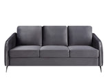 Hathaway Gray Velvet Fabric Sofa Loveseat Living Room Set