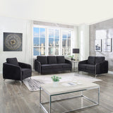 Hathaway Black Velvet Modern Chic Sofa Couch