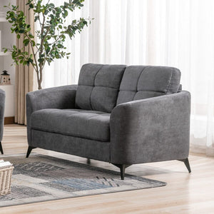 Callie Gray Woven Fabric Loveseat