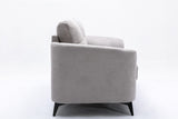 Callie Light Gray Woven Fabric Sofa Loveseat Living Room Set