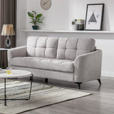 Callie Light Gray Woven Fabric Sofa