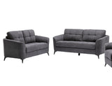 Callie Gray Woven Fabric Sofa Loveseat Living Room Set