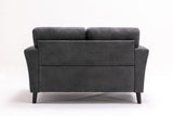 Damian Gray Woven Fabric Loveseat