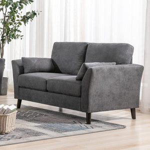 Damian Gray Woven Fabric Loveseat