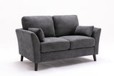 Damian Gray Woven Fabric Sofa Loveseat Living Room Set