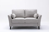 Damian Light Gray Woven Fabric Loveseat