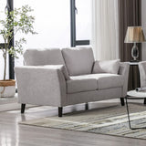 Damian Light Gray Woven Fabric Loveseat