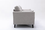 Damian Light Gray Woven Fabric Sofa Loveseat Living Room Set