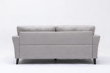 Damian Light Gray Woven Fabric Sofa Loveseat Living Room Set