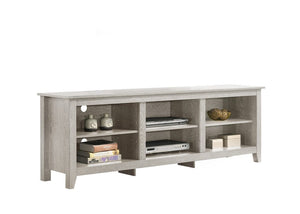 Benito Dusty Gray 70" Wide TV Stand with Open Shelves and Cable Management